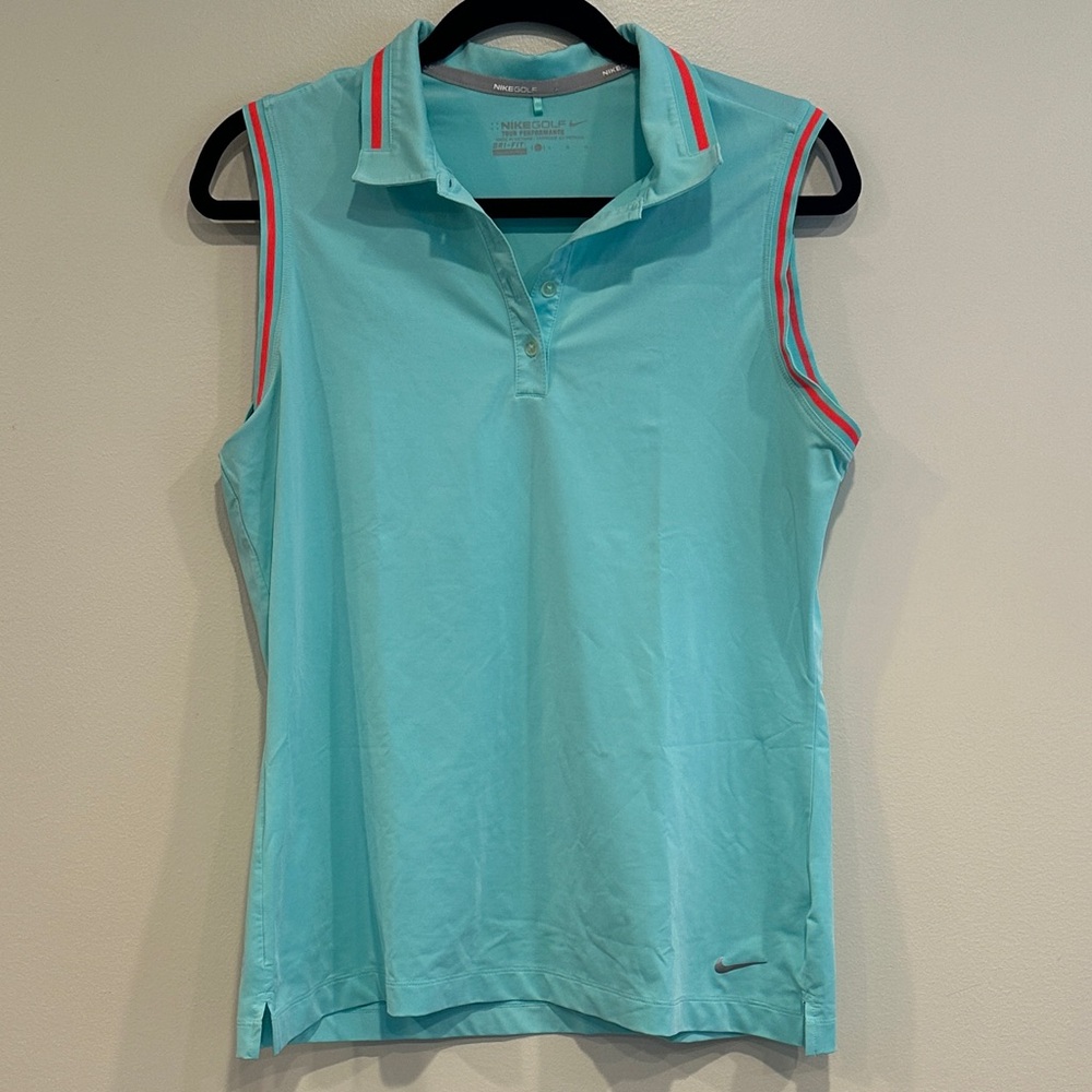 Nike Women’s Golf Aqua Sleeveless Polo Tank Dri-Fit